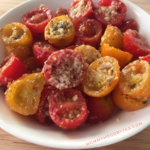 Parmesan baked cherry tomatoes make the perfect appetizer recipe