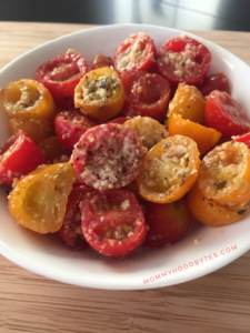 Parmesan baked cherry tomatoes make the perfect appetizer recipe