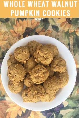 Whole Wheat Pumpkin Walnut Cookies