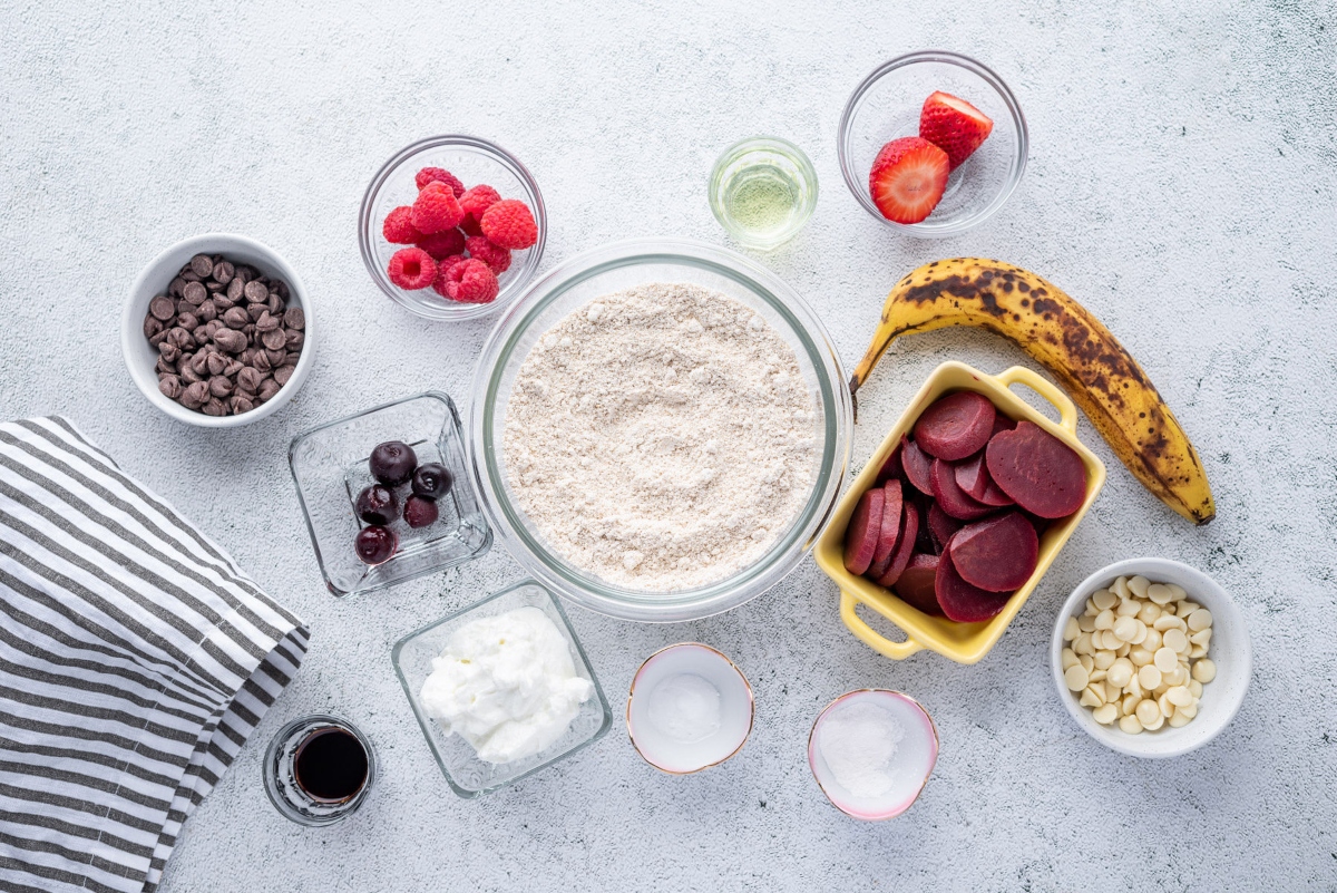 Food ingredients for Spiderman muffin