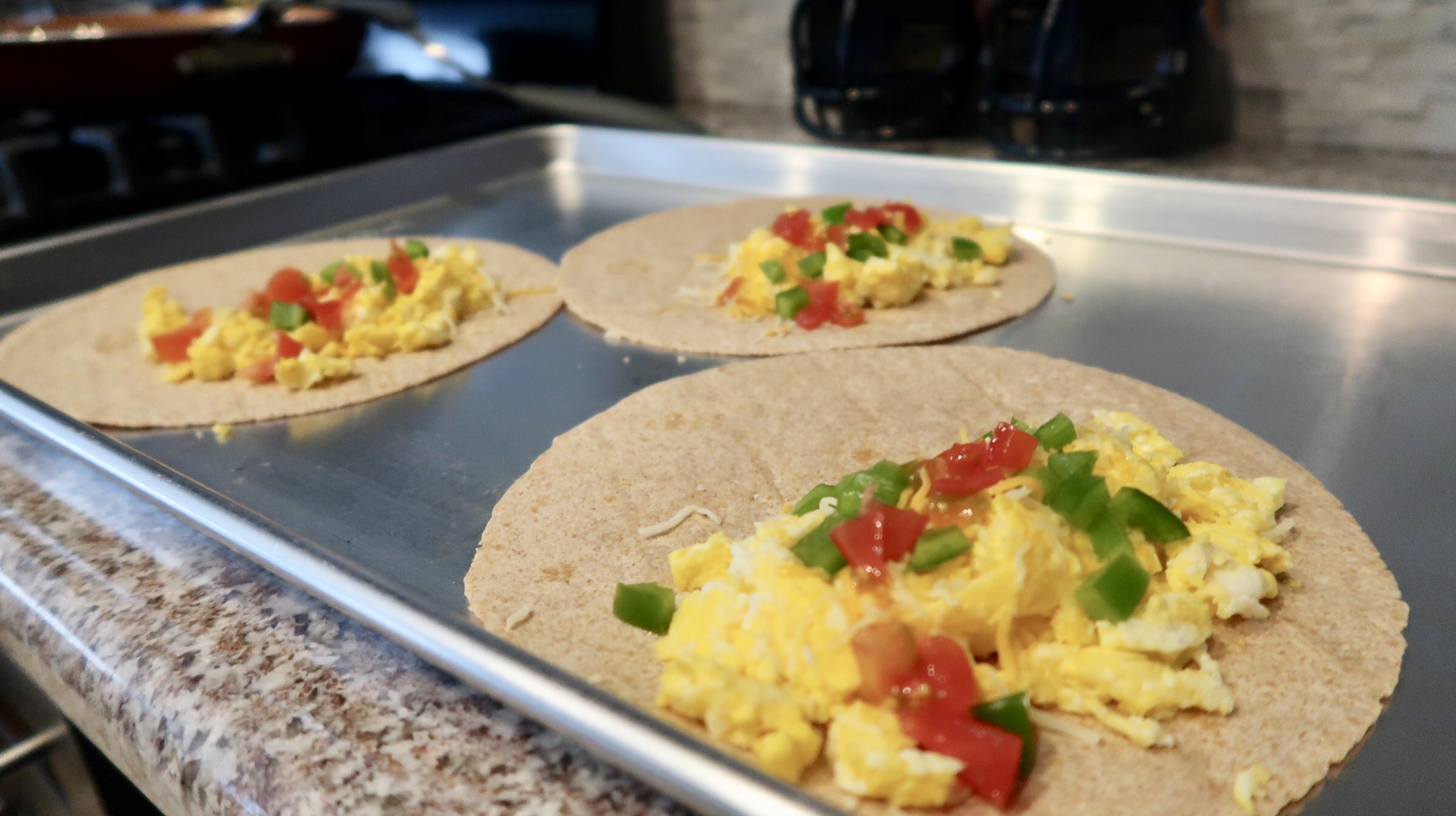 On the go egg breakfast burrito recipe preparation