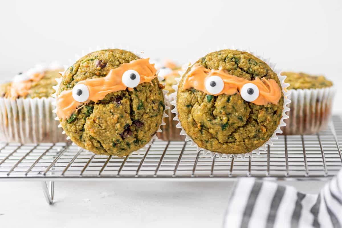 Couple of Ninja Turtle Green Veggie Muffins