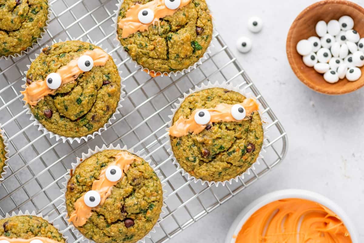 Ninja Turtle Veggie Muffins With Candy Eyeballs