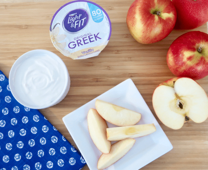 2 Ingredient Greek Yogurt Cream Cheese Frosting Apple Dip