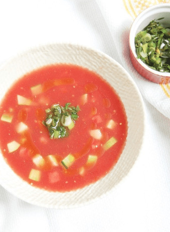 2 Watermelon Tomato Gazpacho with Scallion Cilantro Relish 10 Reasons and Ways to Eat Watermelon