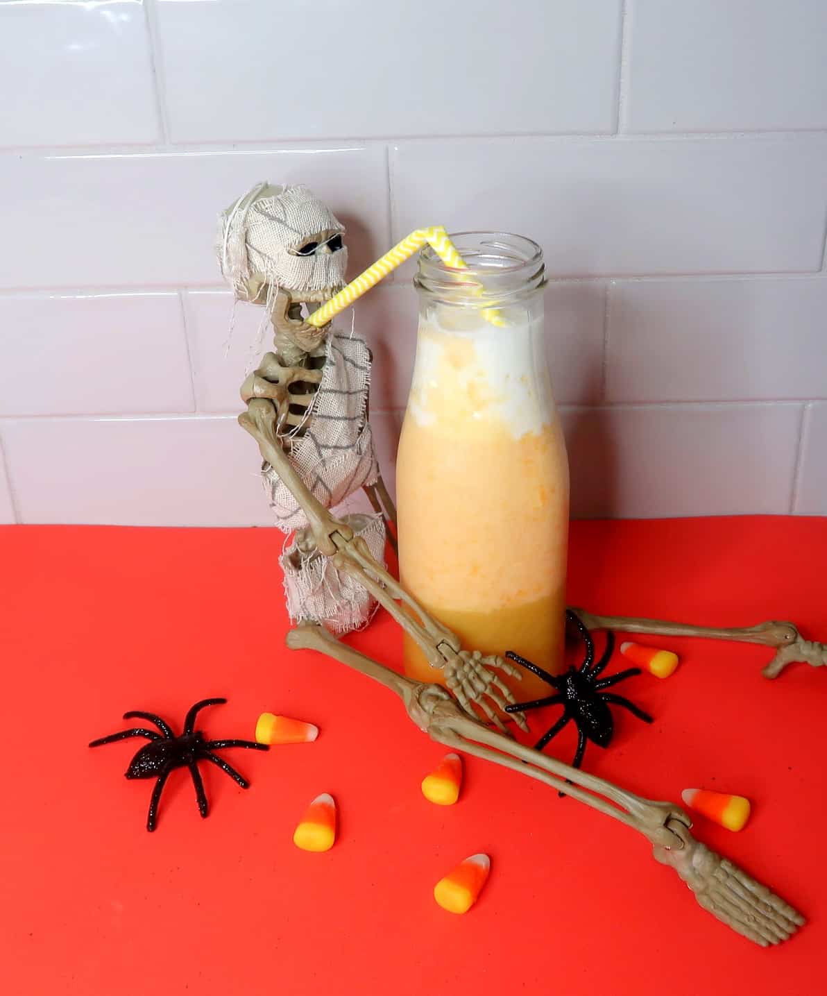 Candy Corn Smoothie - Healthy Halloween Smoothie