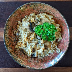 vegan mushroom risotto