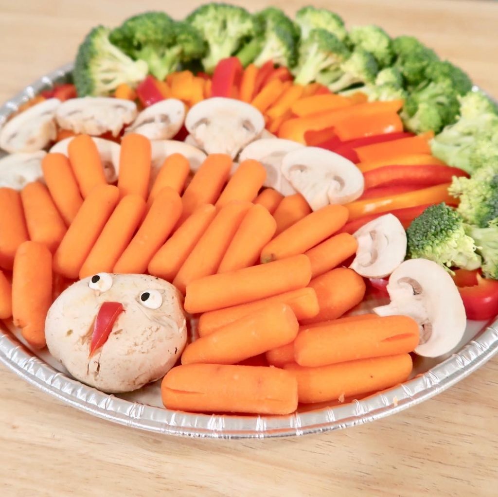 Turkey Vegetable Tray for Thanksgiving