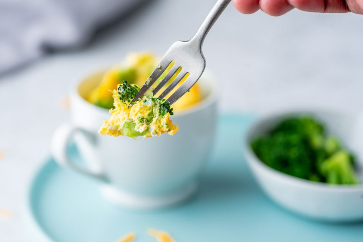 Bite of Easy Egg Omelet in a Mug