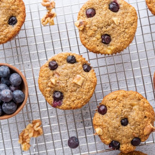 Oat Banana Blueberry Muffins with Blueberries and Walnuts In a Cup