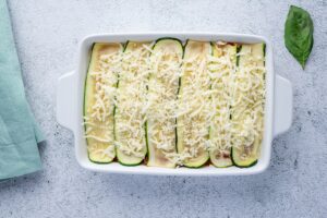 Easy Keto Vegetarian Lasagna before baking