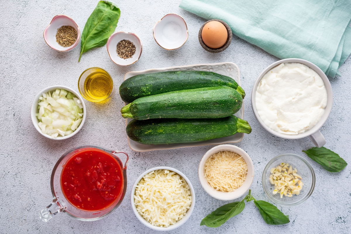 Ingredients for Easy Keto Vegetarian Lasagna