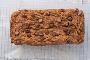 Keto Chocolate Banana Bread On Wire Rack