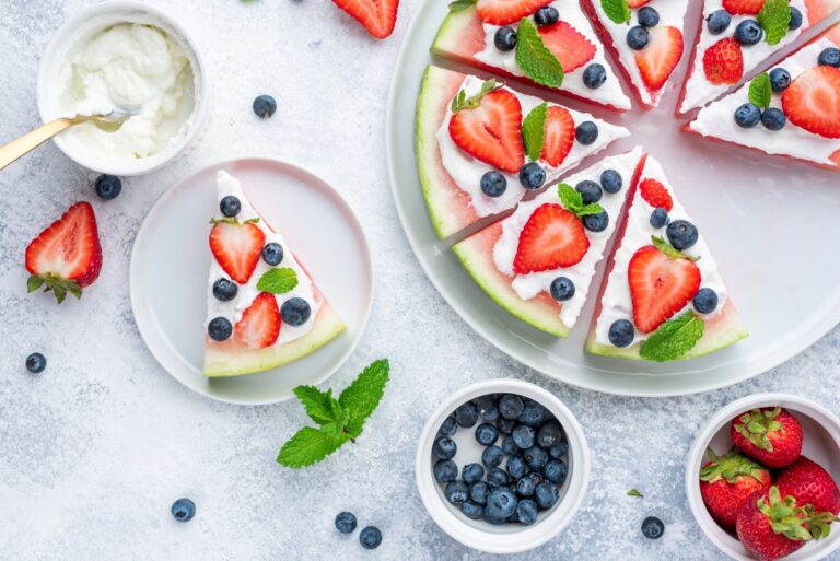Watermelon Pizza with Yogurt Frosting [The Best Summertime Snack]