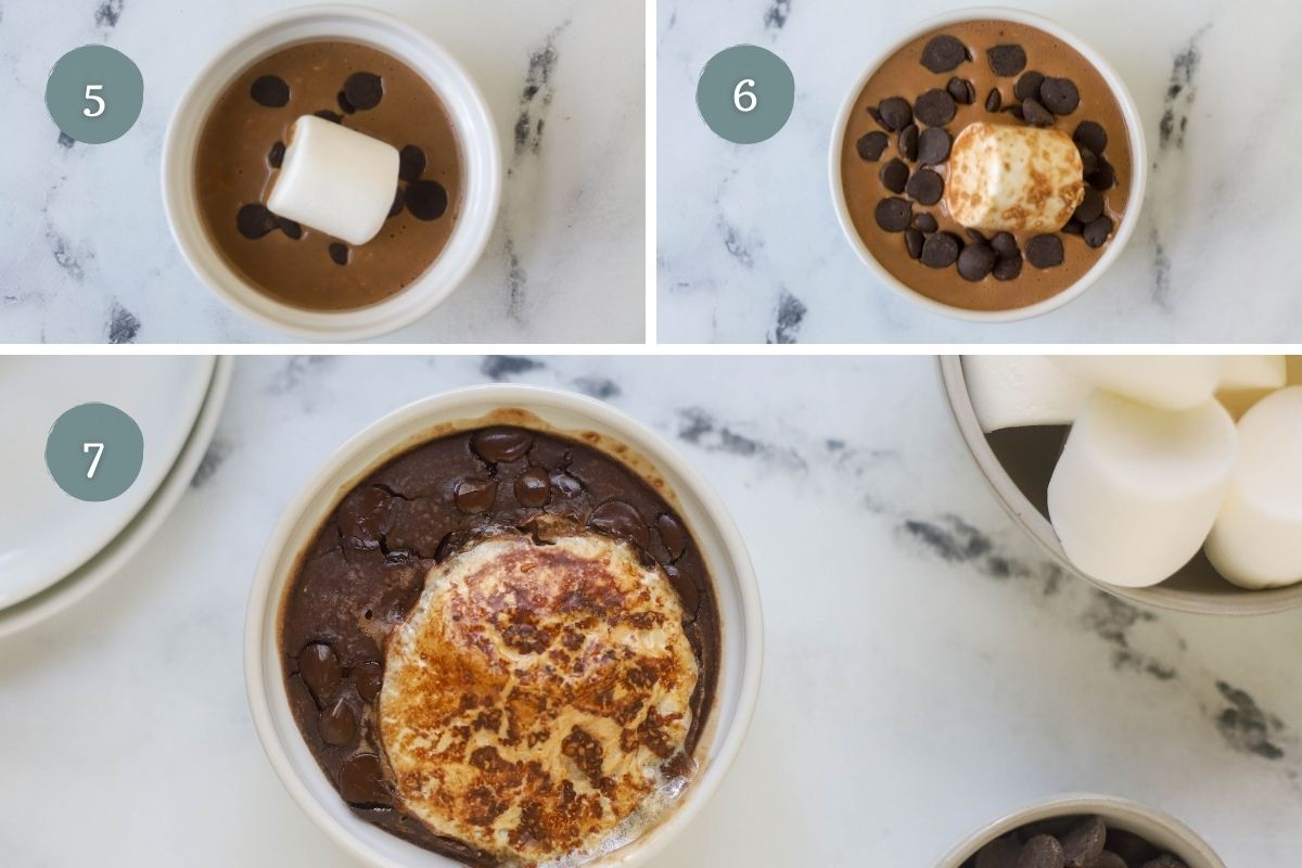 Steps on how to make S’mores Chocolate Baked Oats, part two