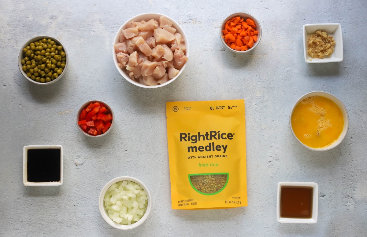 Ingredients for chicken fried rice
