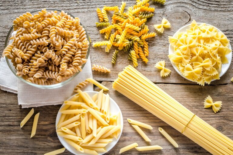 Different types of pasta