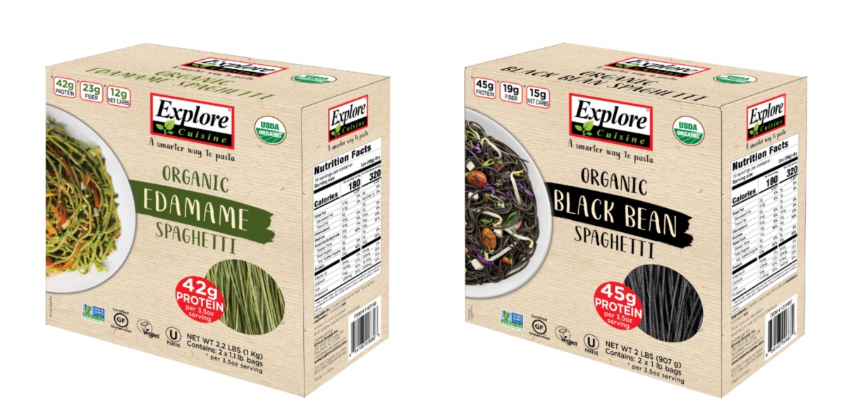 Explore cuisine edamame and black beans spaghetti  packages