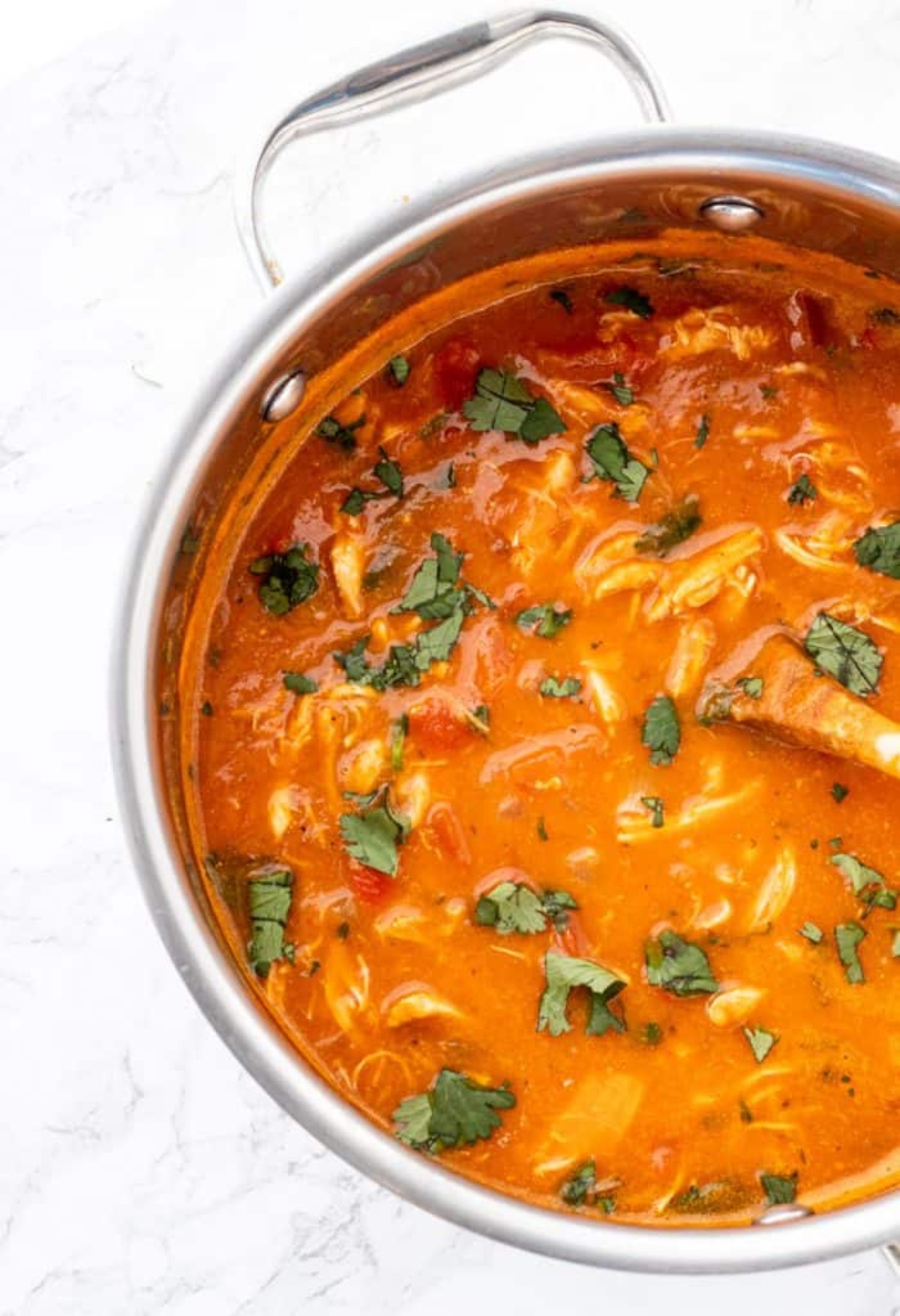 Pumpkin curry soup with chicken 