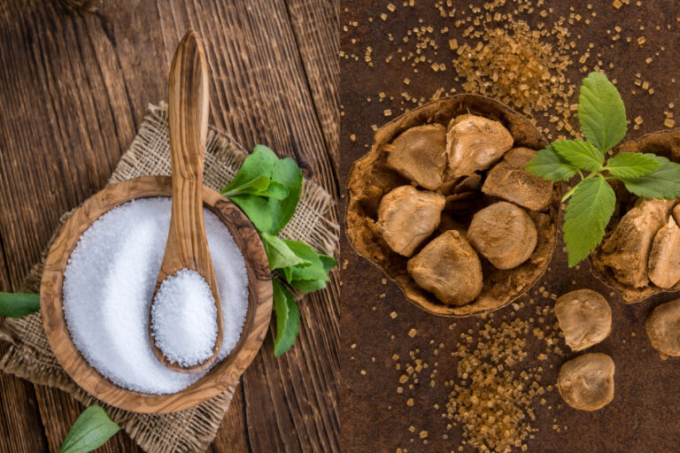 Stevia plant and sweetener and monk fruit