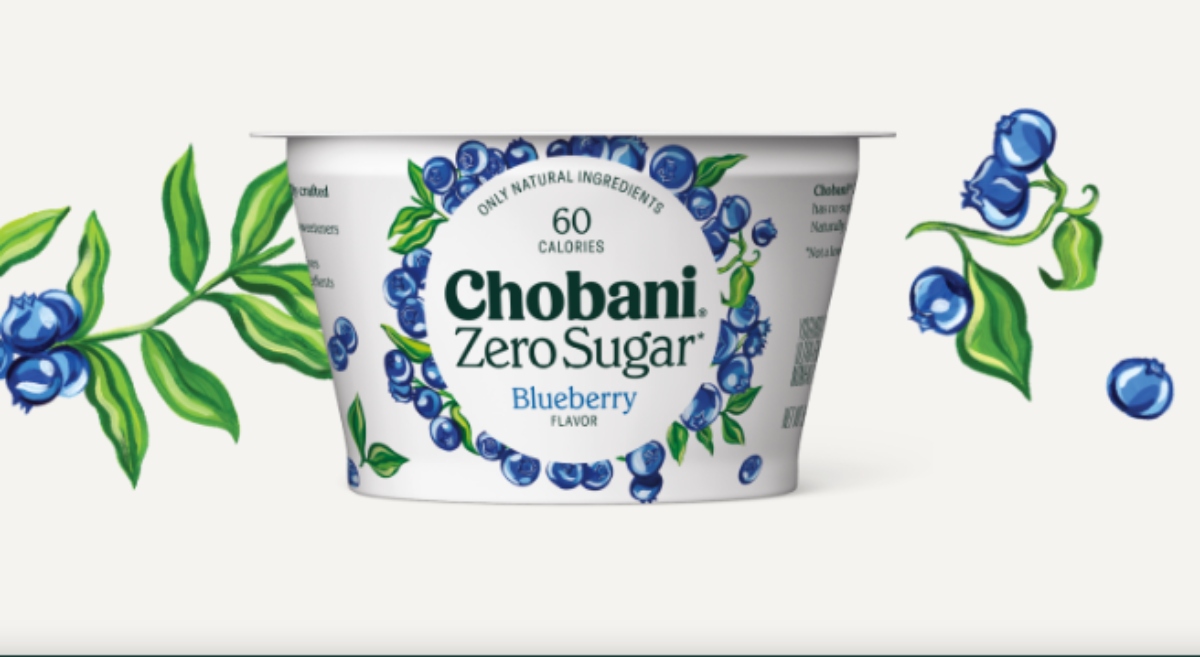 Chobani blueberry zero sugar yogurt pack