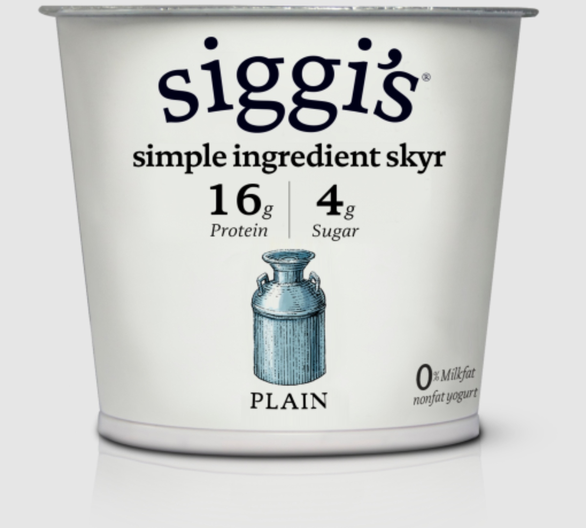 Siggi's skyr yogurt against the white background