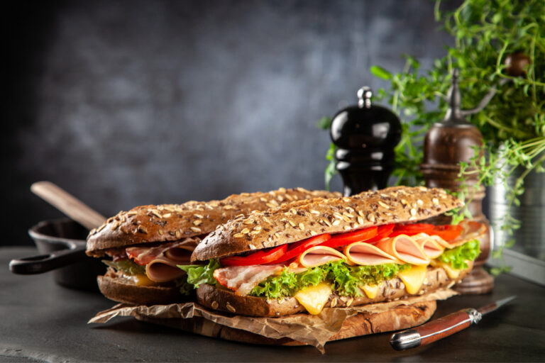 Subway sandwiches on a table