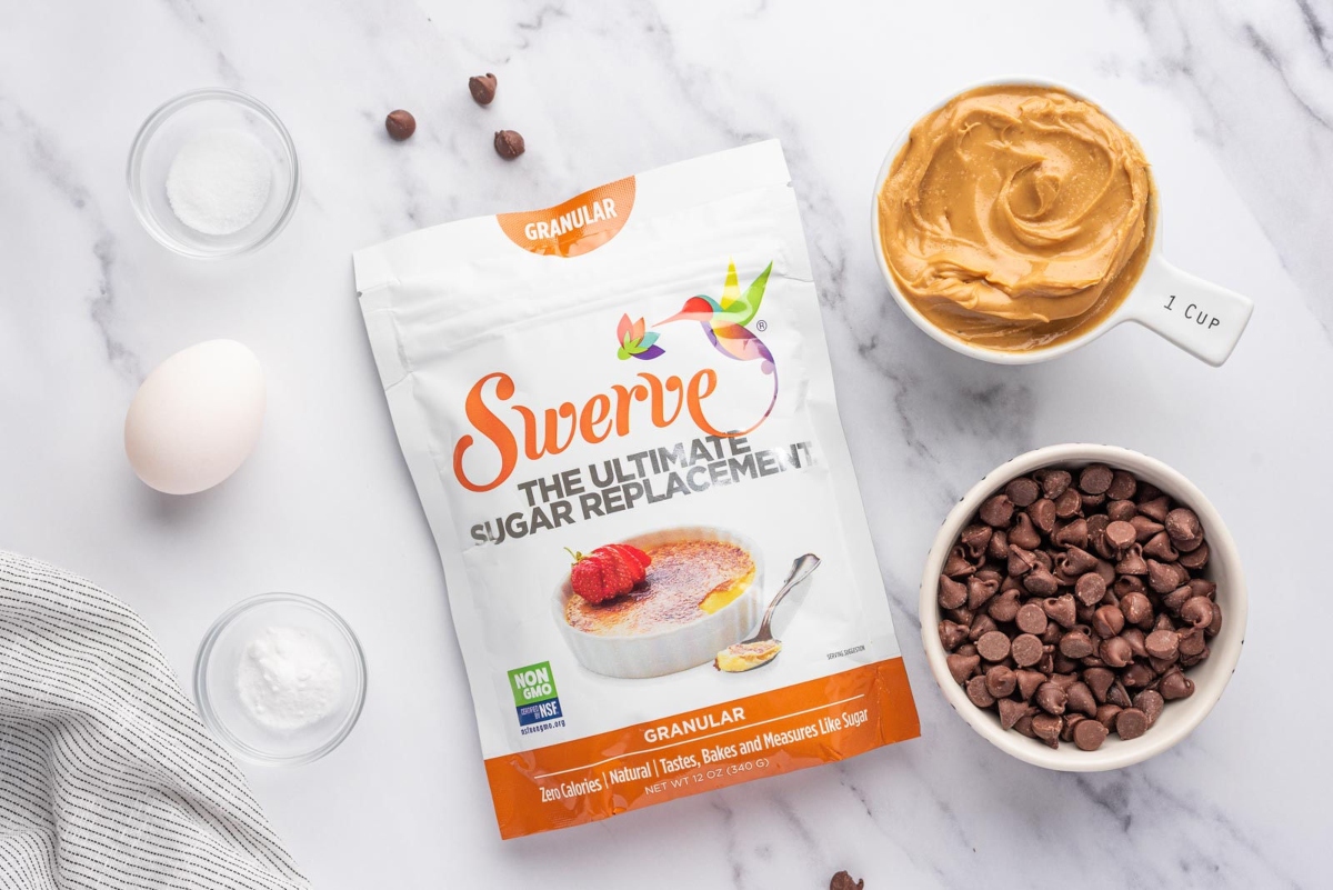 Swerve sugar replacement, peanut butter and chocolate chips