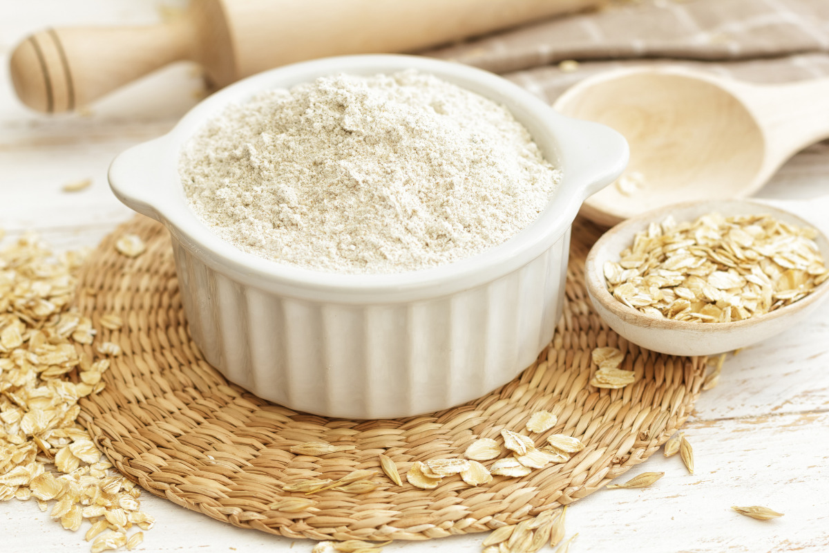 Oat flour in a cup