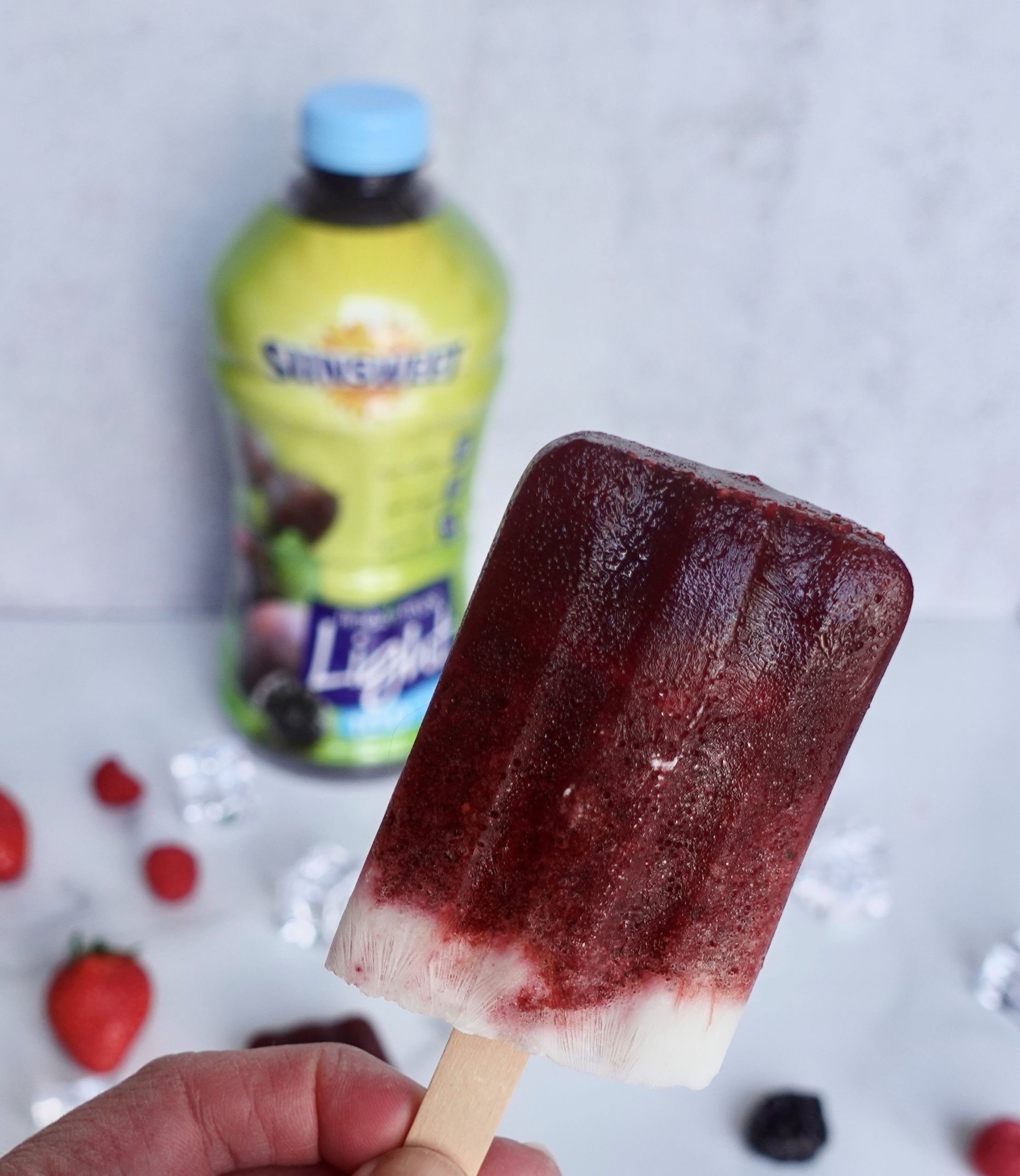 No sugar added popsicle with plum juice