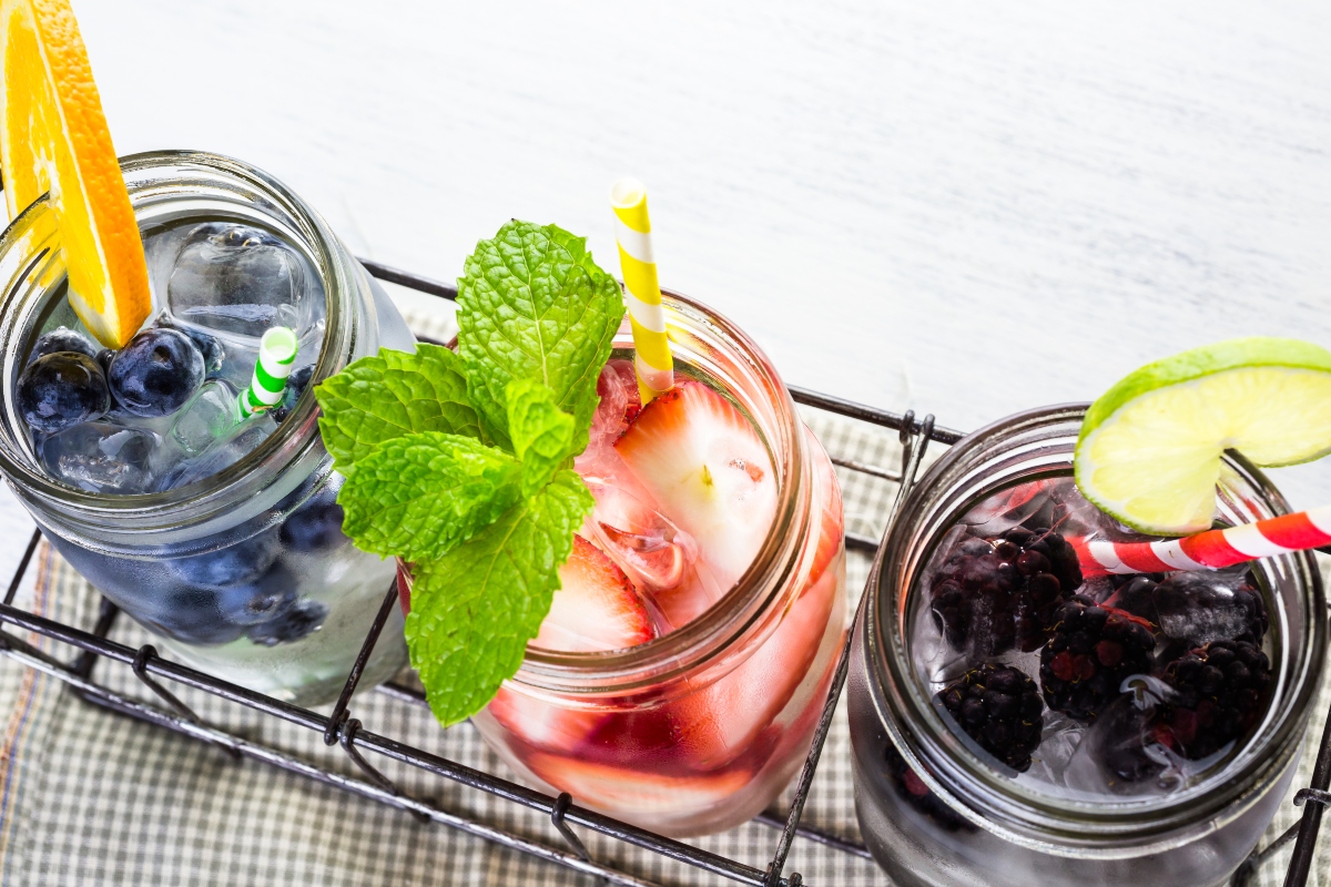 Infused water with fresh berries