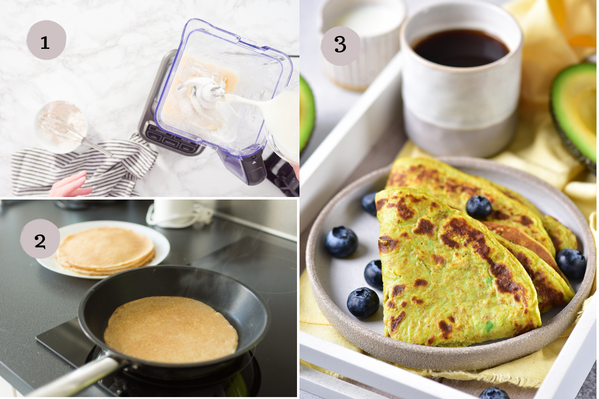 Process of making avocado pancakes