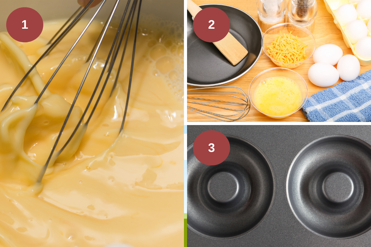 Copycat Dunkin omelet bites process