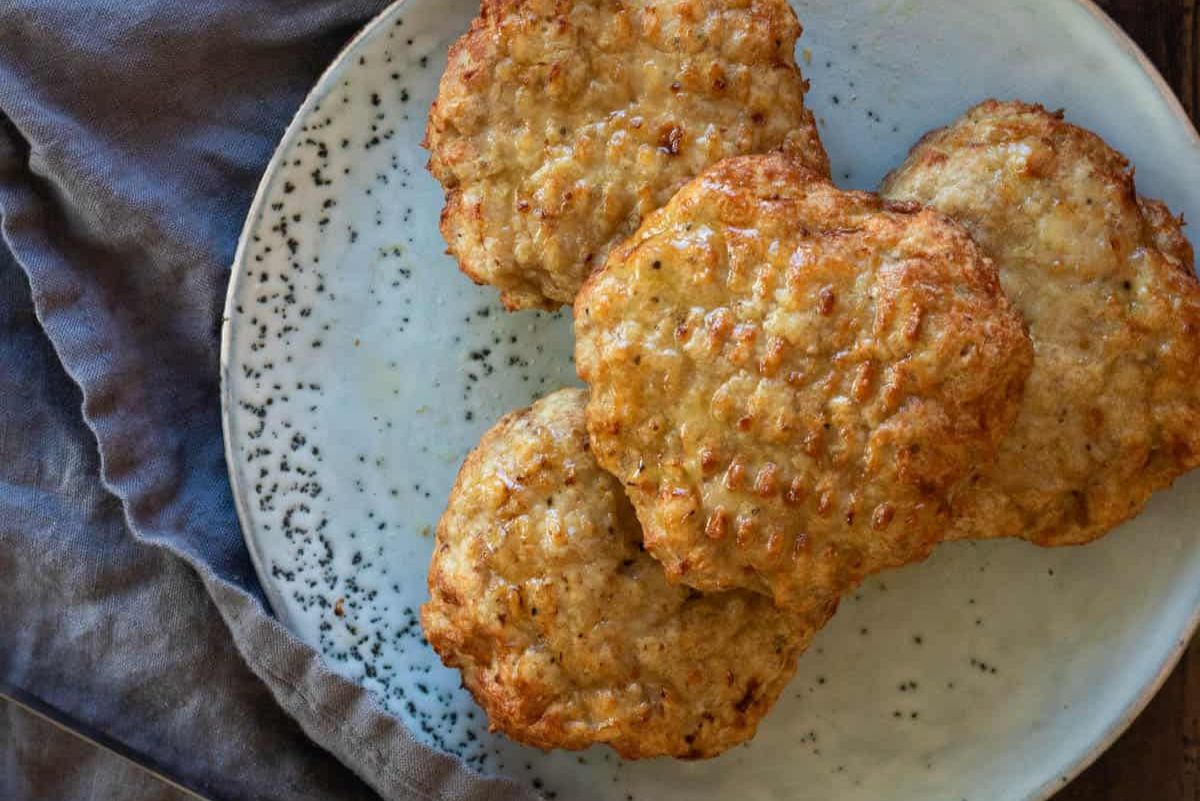 Air fried chicken patties on a plate