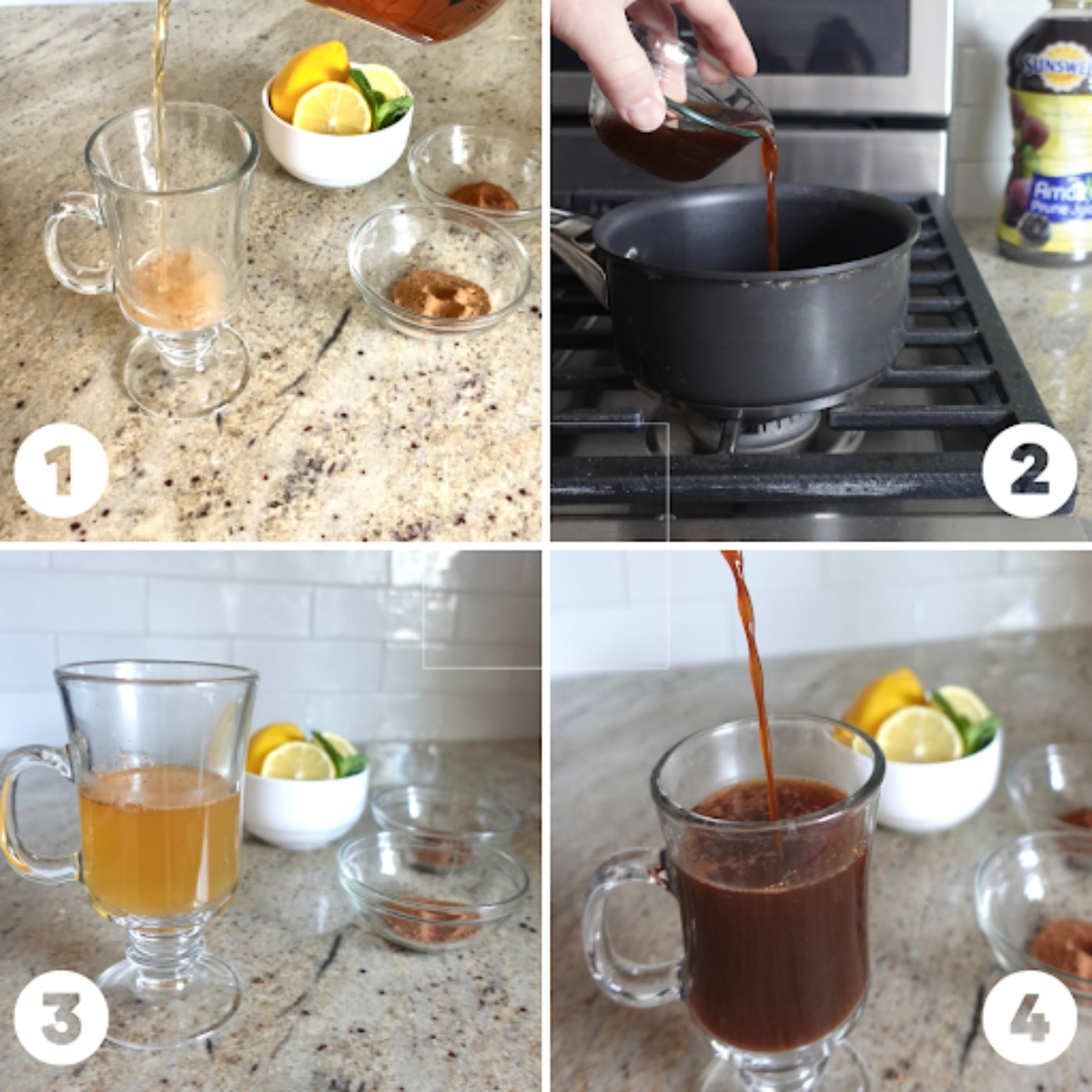 Process of making hot toddy prune mocktail