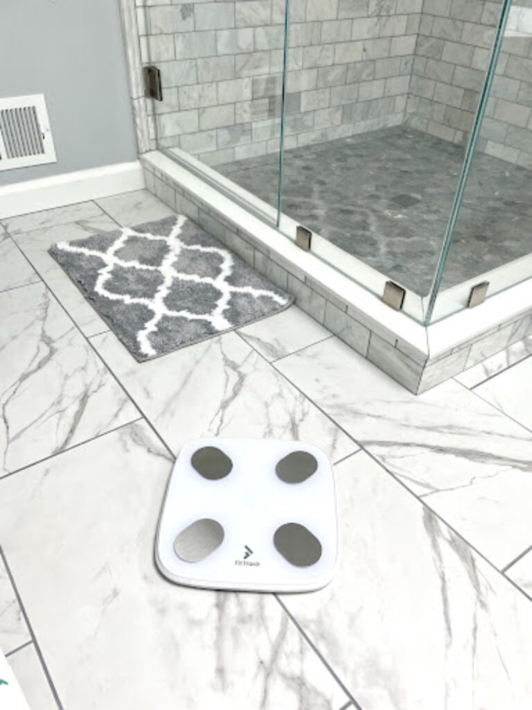 Weight scale in the bathroom