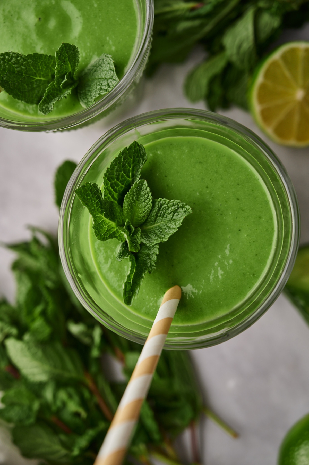 Bird's eye view of keto green smoothie