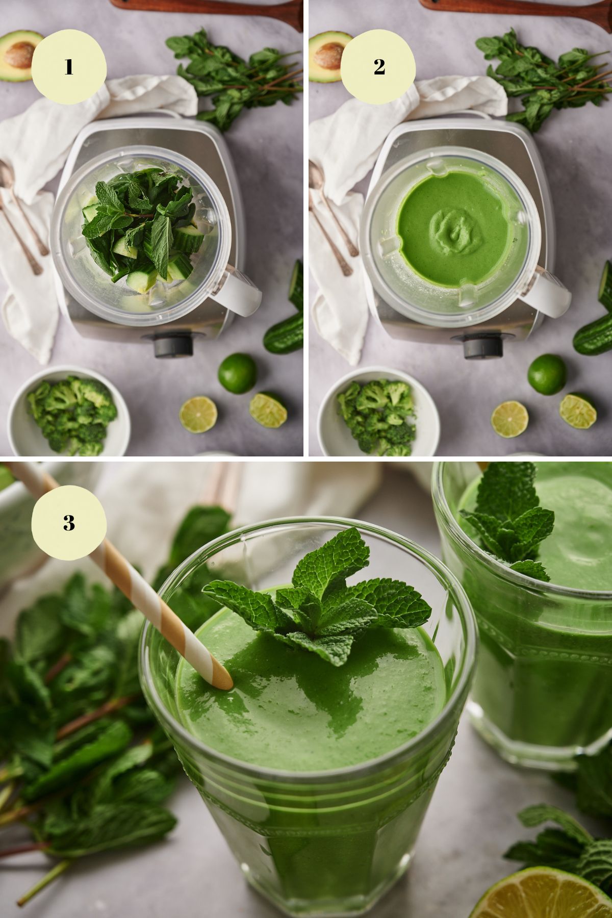 Keto Green Smoothie process
