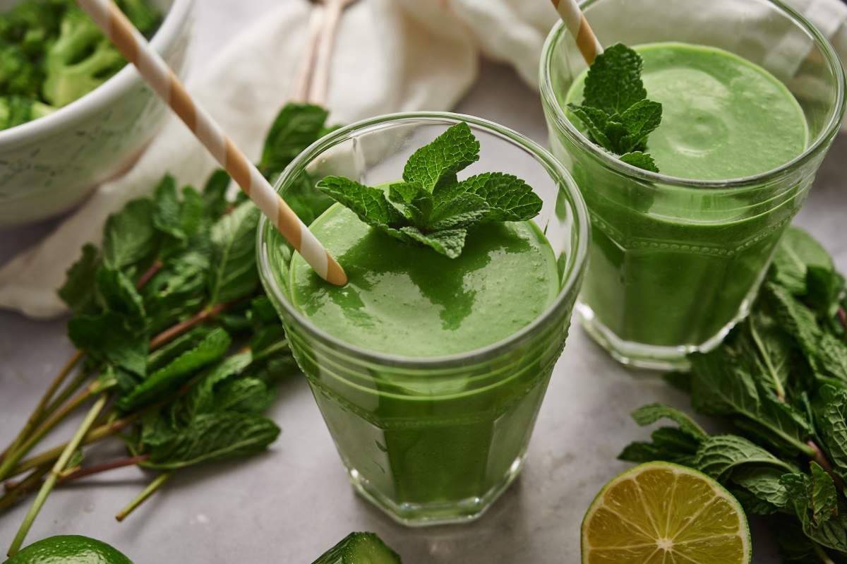 Keto green smoothie up close