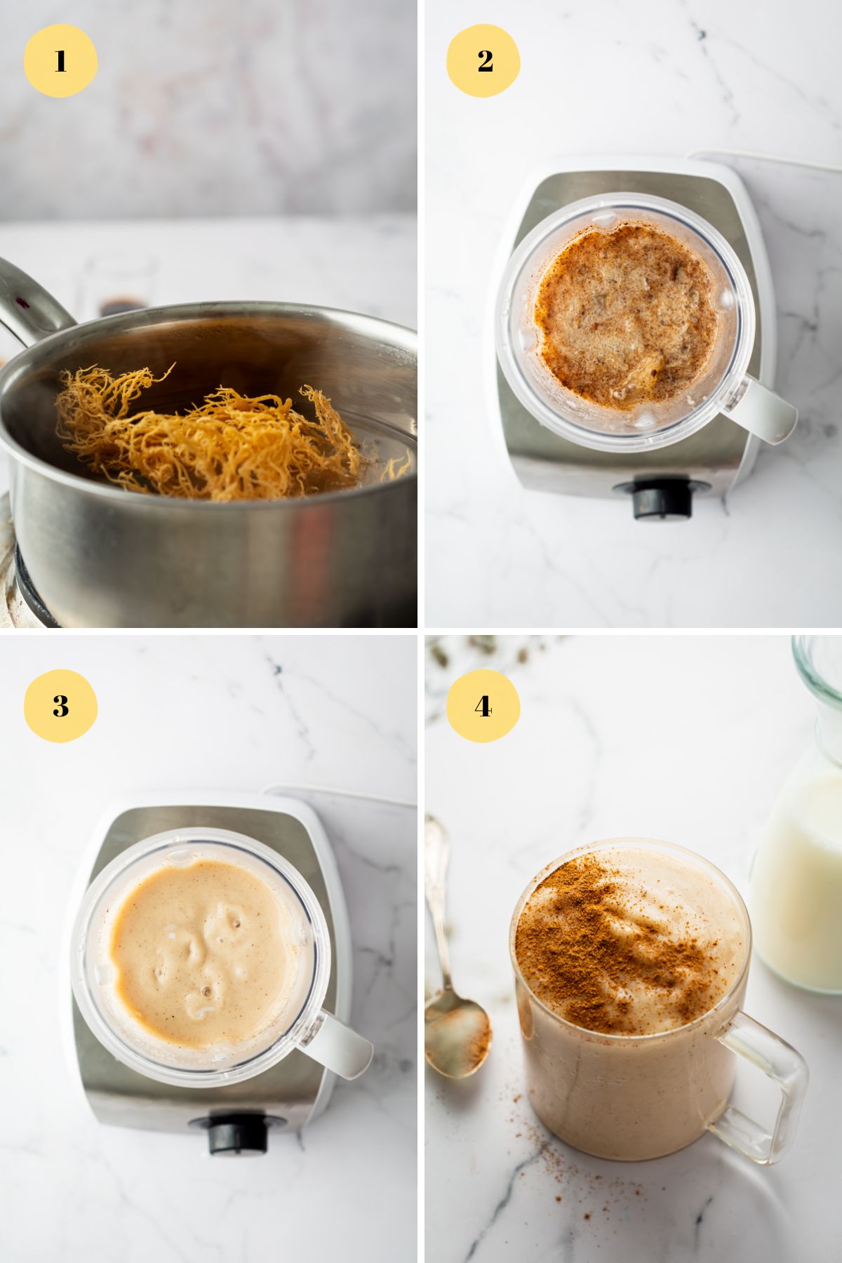 Sea moss drink process photos