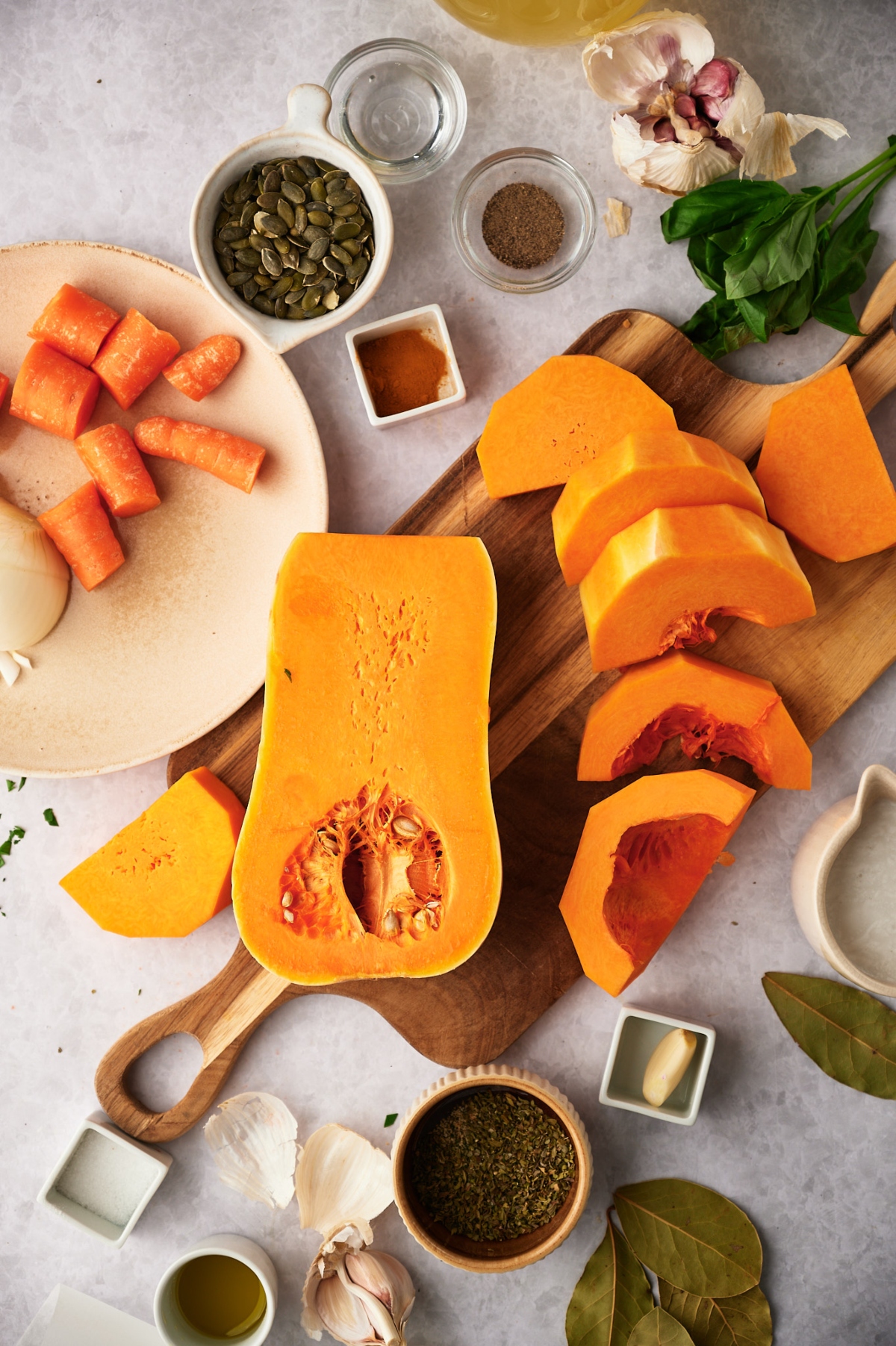 Butternut squash soup food ingredients