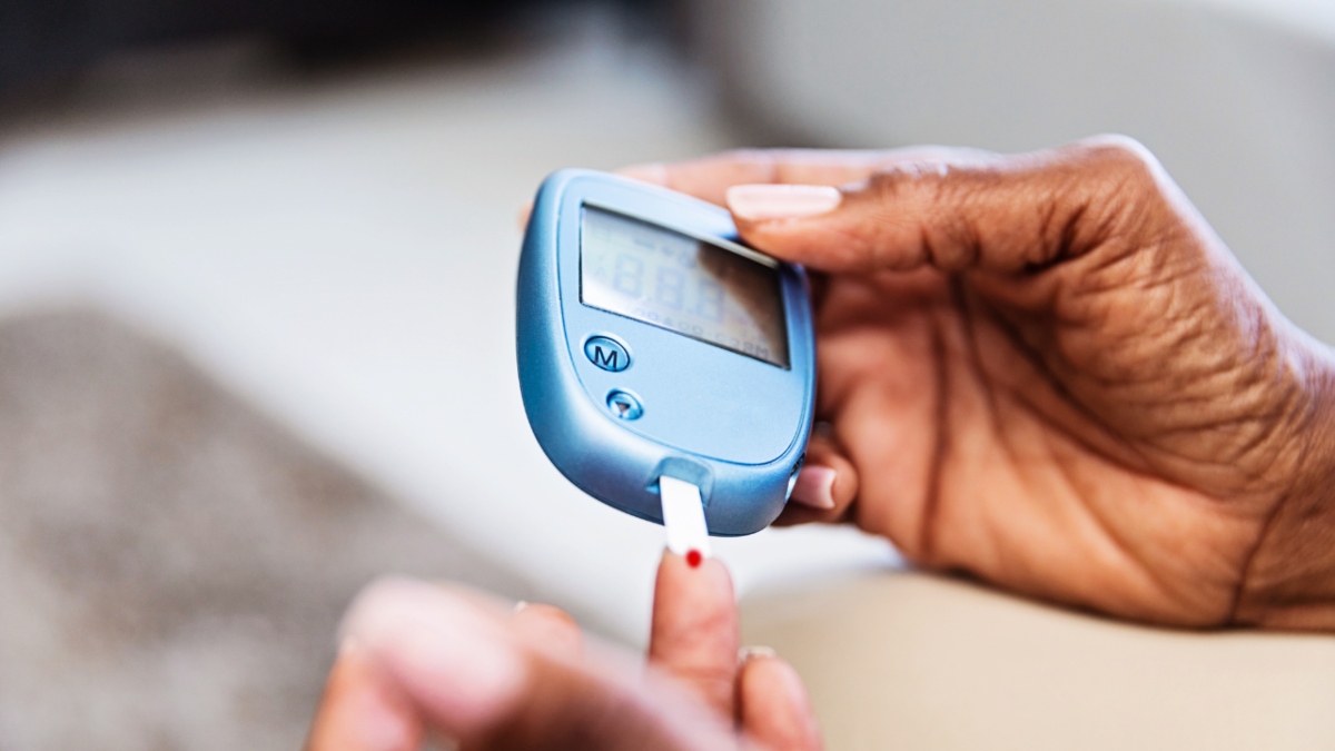 Person checking blood sugar levels