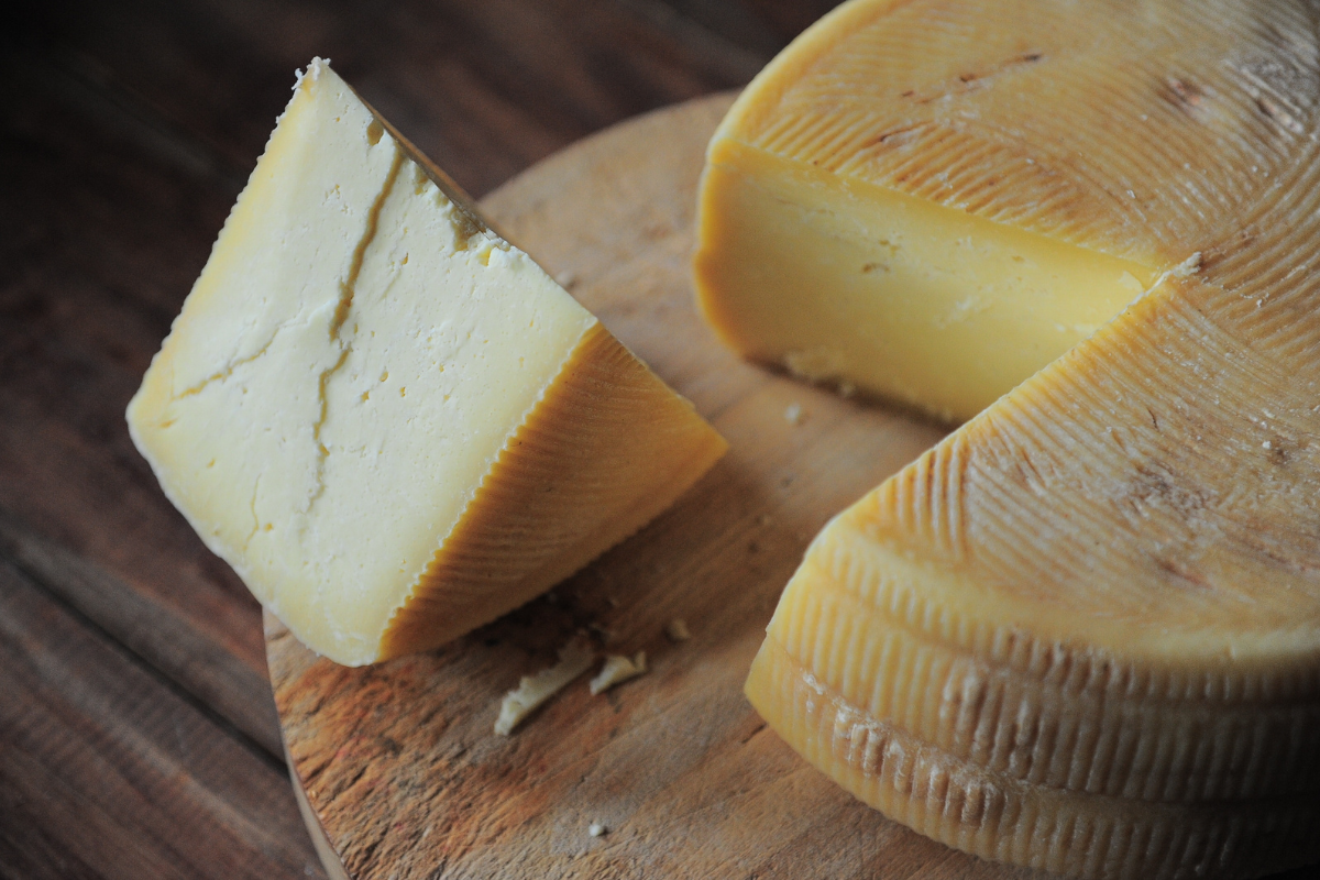 Cheese on cutting board