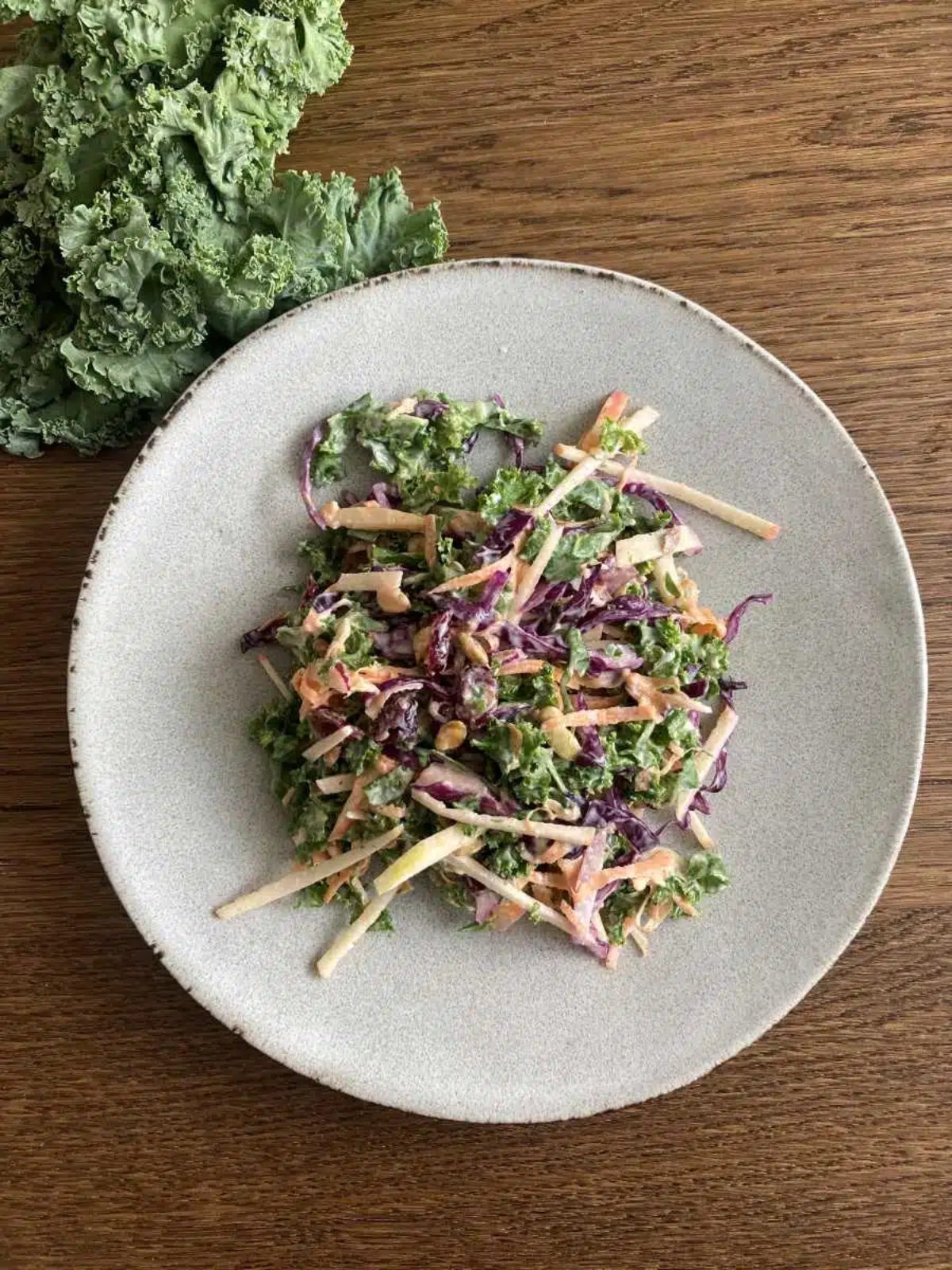 Creamy kale apple salad