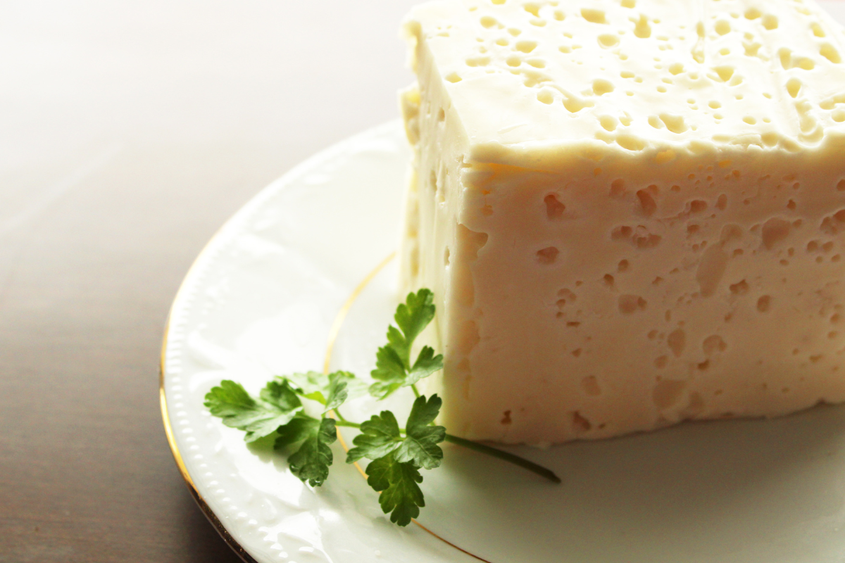 Full fat cheese on a plate