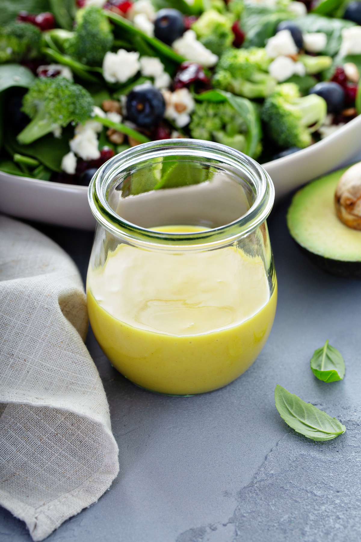 Honey mustard dressing with avocado