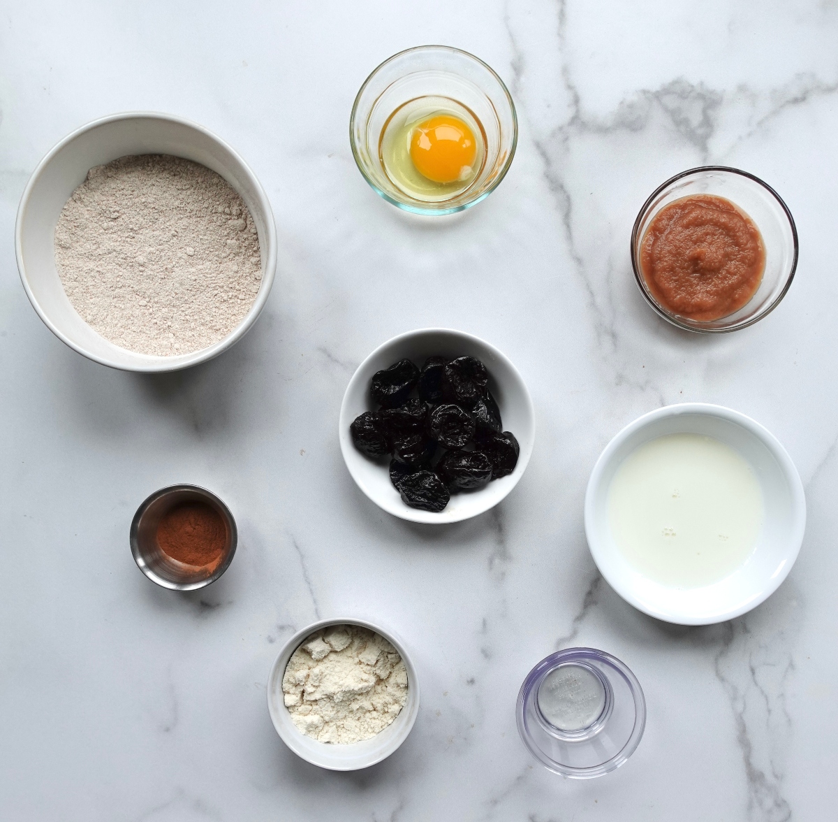 Ingredients for apple prune donuts