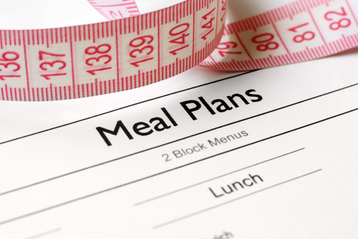 Meal plan and measure tape