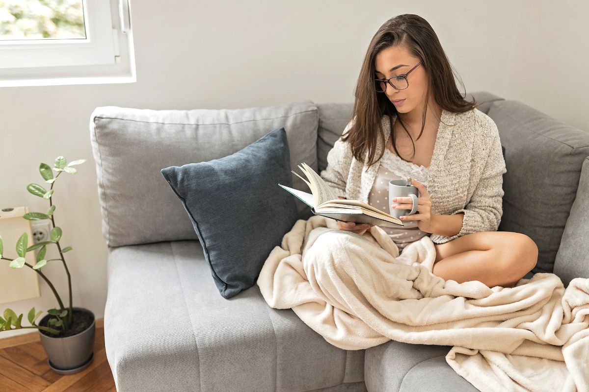 Woman reading a book