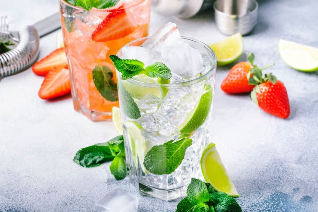 Fresh Mojito Mocktail with Strawberry